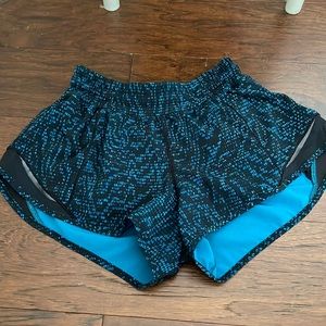 Size 2 lululemon blue pattern shorts